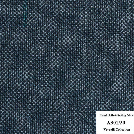 A301/30 Vercelli CXM - Vải Suit 95% Wool - Xanh Dương Trơn